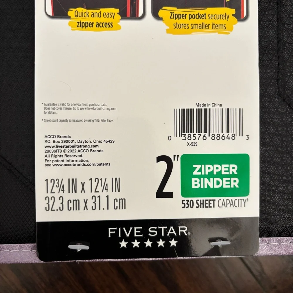 Five Star Black and Purple Tablet Binder